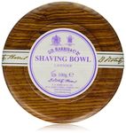 D.R. Harris Lavender Hard Shaving Soap in Mahogany Wood Bowl