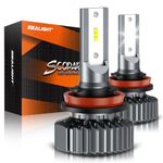 SEALIGHT H11 H8 H9 LED Headlight Bulbs, 30000 Lumens Super Bright LED Bulbs, Fanless Design, 6000K Cool White, Non-Polarity, Plug and Play, Pack of 2