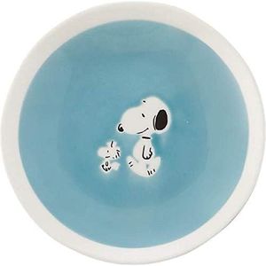 Yamaka Shoten SN844-257 Peanuts Plate, Approx. 5.5 inches (14 cm), More Snoopy Blue, Made in Japan