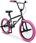 OLAKIDS Kids BMX Bike, 20 Inch Freestyle Bicycle with 4 Pegs Carbon Steel Frame Adjustable Seat for Beginner Level Riders Boys Girls Aged 8+ (Pink)