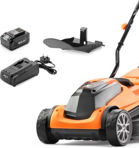 LawnMaster 24V Cordless Lawnmower 34cm – 4.0Ah Battery, Fast Charger, Rear Roller