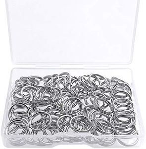 100 Pcs Split Ring, Small Key Rings Bulk Split Keychain Rings DIY Craft Metal Keychain Connector Accessories (12mm)