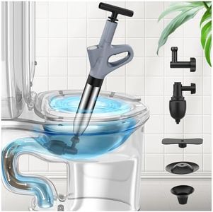 Mieaoll High Pressure Toilet Plunger, Precision Pressure Gauge Toilet Plunger, Heavy Duty Plunger, Clogged Toilet