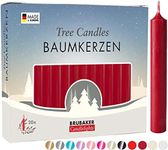 BRUBAKER Pack of 20 Wax Tree Candles, Christmas Candles, Pyramid Candles, Christmas Tree Candles, Dark Red