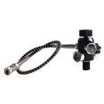 TUXING M18*1.5 Thread 4500psi Paintball Fill Station PCP Air-Gun Regulator Dual Gauge Valve Air Tank Valve with 20 Inches High Pressure Hose (Non Regulated) for Cylinder Charging System