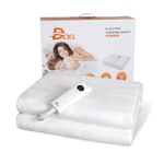 DOEL Electric Blanket Double 160x140cm, 115W Polyester Heated Underblanket with 10 Heating Levels, 3/12 Hours Auto-Off Timer and LED Display, Machine Washable, 220-230V, 50-60Hz, White