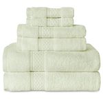 Gogreen 100% Cotton Bath Towel Sets of 6 Pieces, 2 Bath Towels 2 Hand Towels 2 Washcloths, Highly Absorbent Towels for Bathroom, Gym, Hotel (Sage Green)