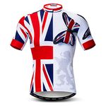 Men's Cycling Jerseys Tops Biking Shirts Short Sleeve Full Zipper Bike Clothing UK White XL