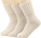 Weweya Boot Socks for Women - Thick Winter Socks - Knit Warm Socks - Gifts for Women, Cream, Cream, Cream, Medium