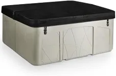 LIFE SMART Spas 5 Person Plug and Play Hot Tub, 110 Volt 28 Jet Outdoor Spa with LED, Waterfall, Durable Thermal Cover, and Ozonator, LS350DX, Sand