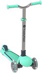 Yvolution Y Glider Air Scooter for Kids, 3 Wheel Scooter for Toddlers 4 Adjustable Height Glider with Kick Scooters, Lean to Steer with LED Flashing Light for Children Ages 3+ Years Old (Green)