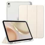 FINTIE Case Compatible with iPad 10th Generation (2022) 10.9 Inch, Ultra Slim Protective Cover with Matte Back Shell with Pencil Holder, Auto Wake Sleep, Starlight