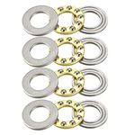 sourcing map F10-18M Thrust Ball Bearings 10mm x 18mm x 5.5mm Chrome Steel Single Direction 4pcs