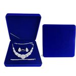 Fadsace Plush Velvet Jewelry Set Box Organizer Necklace Earring Ring Necklace Bracelet Gift Display Case Wedding Jewelry Storage Holder Gift Box (Blue)