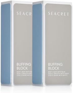 SEACRET Nail Buffer Block - 3-Way Salon Shine for Natural Nails, Smooths Ridges & Buffs to Glossy Finish Without Polish - Korean Made - Manicure & Pedicure, Pack of 2