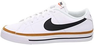 Nike Mens Court Legacy Canvas Tennis Leather Shoes, White/Black Desert Ochre Gum/Light Brown, 40.5 EU, White/Black Desert Ochre Gum/Light Brown, 13.5 US