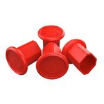 Great Call Athletics | 4 Pack Pro Lacrosse Butt End Caps Universal Fit All Shafts Mens Attack Defense Goalie Rubber Grip NFHS (Red)