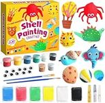 YOTHFU Kids Shell Painting Kit: Arts and Crafts Toys Gifts for Ages 3 4 5-12 Year Old Boys Girls - with 12 Shells 6 Paint 6 Clay for Educational and Creativity DIY Activities Party Supplies