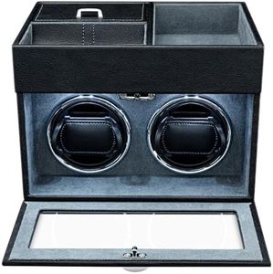 Mcbazel Automatic Double Watch Winder with Storage Box, Watch Winders for 2 Watches,Automatic Watch Winder Box with Quiet Motor(Gray)