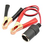 SPARKEL 12V Alligator Clips Crocodile Clamps Cable Car Battery Jumper Cable with Female Cigarette Lighter Socket (Female Cigarette Lighter Socket + Crocodile clamp)