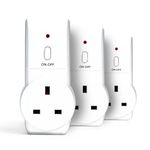 STATUS Remote Control Socket White Remote Control Plug UK Pack of 3 SREMSOC3PK3