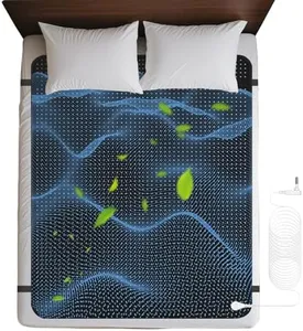 Grounding Mat for Bed, Grounding Mattress Cover Pad for Improve Sleep, Conductive Carbon Leatherette Earth Mat Grounded Pad (Black 2)