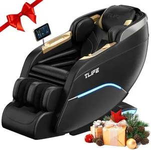 TLIFE Massage Chair Full Body, 160°Zero Gravity Recliner with Body Scan, 50" SL-Track Shiatsu Massage Chair, Fixed Point Massage, Foot Rollers, 12 Auto Modes, Deep Yoga Stretch, Heating, Black