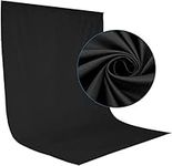 DERSECO 10X12 ft Photography Backdrop Background，Chromakey Black Backdrop Muslin Backdrop Curtains for Photoshoot，Video Studio-Black