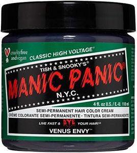 MANIC PANIC Venus Envy Hair Dye – Classic High Voltage - Semi Permanent Hair Color - Dark Neutral Green Shade - For Dark & Light Hair – Vegan, PPD & Ammonia-Free - For Hair Coloring on Men & Women