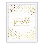 Andaz Press Women's Wall Art Collection, 8.5x11-inch, Metallic Gold Ink, She leaves a little sparkle wherever she goes, 1-Pack, Mother's Day Christmas Birthday Gift Print, Unframed