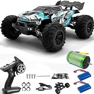 KAIMIO 70KM/H 4WD High Speed Brushless RC Truck, RTR Monster Truck, 1:16 Scale RC Car All-Terrain Off-Road Waterproof 2.4GHZ Hobby Grade RC Car for Beginners and Adults (16102PRO-Blue)