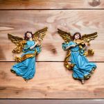 KariGhar Resin Heavenly Angels, Guardian Angels Wall Hanging Idols Perfect for Home and Altar, Multicolor Set of 2, 10 Inch