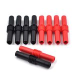 10Pcs Red and Black Insulated 4mm Banana Jack female to Female Banana Socket Connectors Coupler For 4MM Banana Plug Extension Adapters