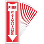 iSYFIX Fire Extinguisher Signs – 10 Pack 4x12 Inch – 40 mil Thick Polystyrene Plastic, Laminated for Ultimate UV, Weather, Scratch, Water & Fade Resistance, Indoor & Outdoor