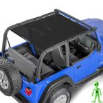 Alien Sunshade Jeep Wrangler YJ (1987-1995) & Jeep Wrangler TJ (1996-2006) - Full Length Mesh Sun Shade for TJ & YJ 2 Door - Blocks UV, Wind, Noise – Jeep Bikini Top Cover for TJ & YJ (Black)