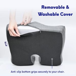 Cushion Lab Pressure Relief Seat Cushion – Memory Foam, Light Grey