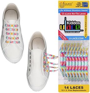 uLace Kiddos No-Tie Shoelaces - Elastic Shoe Laces for Sneakers - Bright Neon Tie-dye