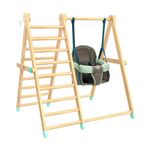 TP Toys, Active-Tots, Pikler Style Wooden Climb and Swing Activity Set, Indoor Use and Foldable, Baby and Toddler Toy, Montessori Indoor Climbing and Play Set with Swing, Ages 6 months+