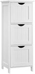 VASAGLE Bathroom Floor Storage Cabinet, Slim Storage Unit 3 Drawers, 32 x 30 x 81 cm, for Bathroom, Living Room, Bedroom, Kitchen, Nordic Scandinavian Style, Matte White BBC50WT