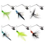 Spinner Baits Fishing Lures Kit, Mini Rooster Spinnerbaits Trout Lures Hard Metal Spinner Lures Topwater Lures Swim Jigs Multicolor for Bass Trout Crappie Panfish Pike Bluegill Fishing