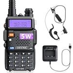 eSynic Professional Walkie Talkies uv5r 5W Rechargeable UV-5R Radio Walkie Talkies Dual Band VHF/UHF Clear Calls 2 Way Radio Long Range with LED Display 128CH Supports VOX FM Functions for In&Outdoor