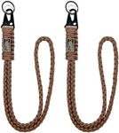 DDOUT Heavy Duty Paracord Lanyard for ID Badges, Tactical Military Braided Lanyard with USA Flag for Fathers Day Gifts