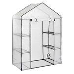 Harbour Housewares 3-Tier Walk-In Polytunnel Greenhouse - Poly Plastic Garden Plant Vegetable Growhouse Tent - White