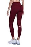 TCA Women's SuperThermal Performance Workout High Waisted Running Training Tights Leggings with Pocket - Cabernet, XS