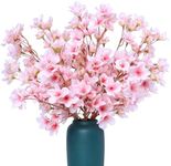 SITUMEIZI 6PCS Cherry Blossom Branches Decor Artificial Cherry Blossom Flowers 16" Fake Silk Flower Faux Real Touch Bouquet for Home Wedding Bedroom Japanese Garden Party Decoration(Pink)