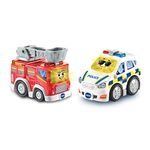 VTech Toot-Toot Drivers 2 Car Rescue Pack with Fire Engine and Police Car | Interactive Toddlers Toy for Pretend Play, Lights & Sounds | For Boys & Girls 12 Months, 2, 3, 4 + Years, English Version