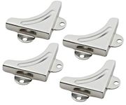 4 x Mirror Corner Brackets Nickel Wall mounting Hanging Gyms Bathrooms Angle Bracket Mirror Hanging Kit - Citystores