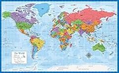 Laminated World Map - 18" x 29" - W