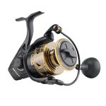 PENN Battle III Spinning, Fishing Reel, Spinning Reels, Sea - Inshore Fishing, Rugged, Saltwater Spin Reel for Lure and Bait Fishing - Bass, Pollack, Cod, Mackerel, Wrasse, Unisex, Black Gold, 6000