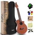 VANPHY Ukulele Tenor Ukelele Sapele Wooden Uke Professional 26 Inch Ukelel for Adult Beginner Hawaiian Uke Comes with Starter Ukele Kit Include Big Bag Tuner Strap Ukelel String Picks Clean Cloth